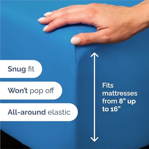 Split King Size 5 Piece Sheet Set - Comfy Breathable & Cooling - Royal Blue