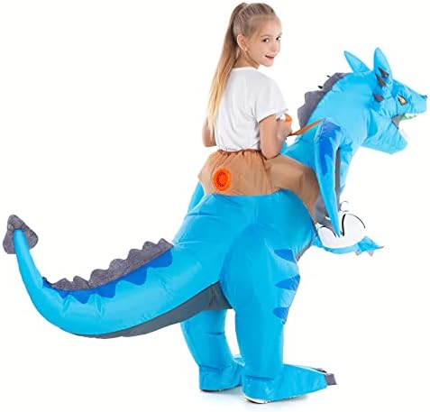Inflatable Toddler Child Dragon Costume, Blow up Rider Cosplay Boys Girls