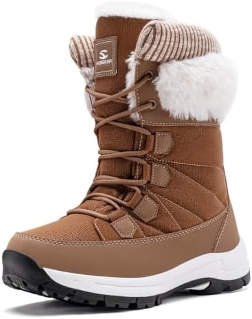 HOBIBEAR Women's Winter Snow Boots Waterproof Warm Mid Calf Lightweight
