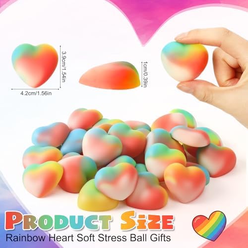 Thenshop 30 Pcs Pride Pocket Hug Rainbow Heart Decor Gift Bulk