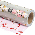 WRAPAHOLIC 30 Inch Jumbo Reversible Nutcracker Christmas Wrapping Paper - 30 Inch x 100 Feet Jumbo Roll Nutcracker and Candy Cane Design Printed on Pearlized Paper for Chrsitmas, Holiday, Party