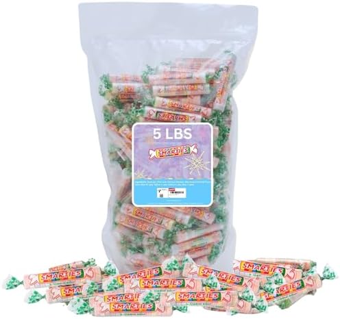 Smarties X-treme Sour Candies - Gluten Free, Peanut Free, Dairy Free Extra Sour Candy - Perfect for Parties, Candy Mixes, & Halloween - Individually Wrapped Bulk Candy - 5 Pound Bag (Pack of 1)
