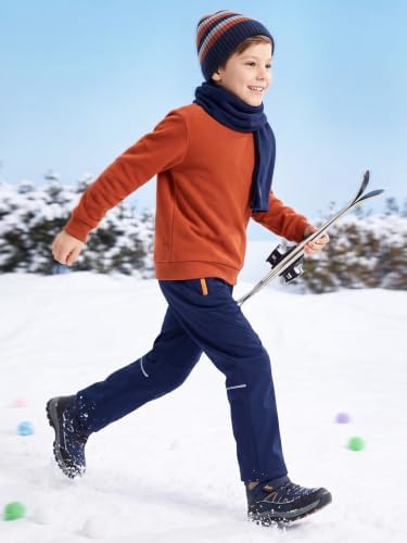 Kids Snow Pants Boys Ski Pants Fleece Lined Waterproof Trousers