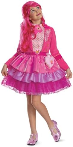 Disguise Girls' Disney Descendants Deluxe Pink Costume for Kids, Official Wicked Wonderland Halloween Costume Dress