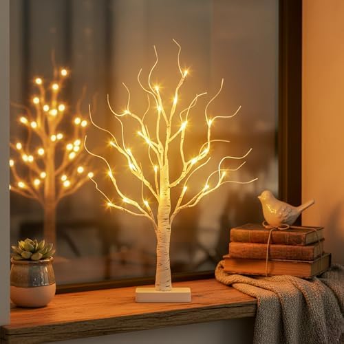 EAMBRITE Birch Tree with Led Lights, Christmas Decorations for Home Indoor