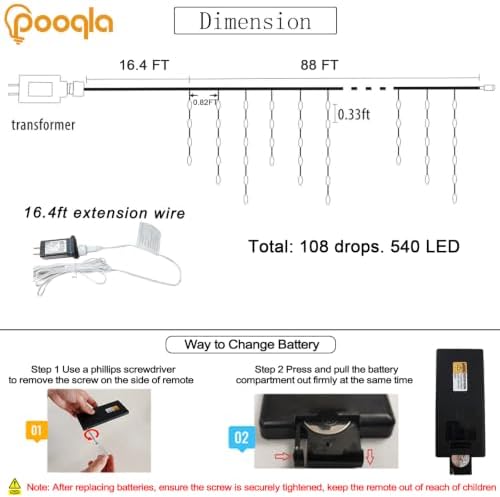 Pooqla 35 Colors Icicle Lights for Outside, 88FT Icicle Christmas Lights