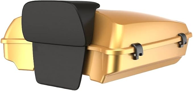 Advanblack Road Glide Tour Trunk Pack Black Hills Gold Razor Tour Trunk Pack Backrest Pad for '97-'25 Harley Touring Road King Street Glide Electra Glide CVO models