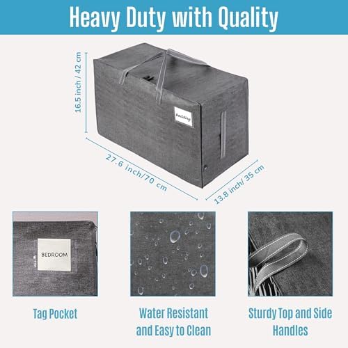 VENO 10 Pack Extra Large Heavy Duty Moving Bags with Wide Opening & Reinforced Handles, Reusable Storage Tote Bags with Strong Zippers for Clothes, College Dorm Essentials & Moving Supplies