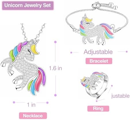 Unicorn Mermaid Princess Dress Up Clothes for Little Girls – Costume, Jewelry and Headband