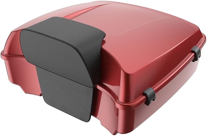 Advanblack Road Glide Tour Trunk Pack Ember Red Sunglo Chopped Tour Trunk Pack Backrest Pad for '97-'25 Harley Touring Road King Street Glide Electra Glide CVO models