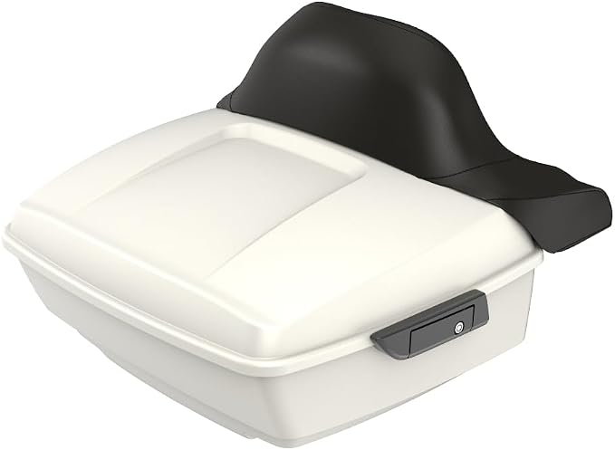 Advanblack Road Glide Tour Trunk Pack Bonneville Salt Denim King Tour Trunk Pack Luggage +Wrap-Around Backrest Pad for '97-'25 Harley Touring Road King Street Glide Electra Glide CVO models