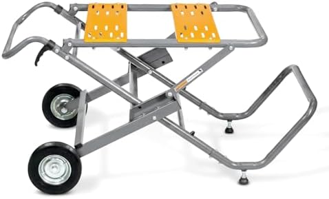 POWERTEC Table Saw Stand with Wheels, Portable Stand w/ 330Lbs Load Capacity, Foldable Design for Easy Storage in Garage, Compatible with Dewalt Table Saw (MT4009)