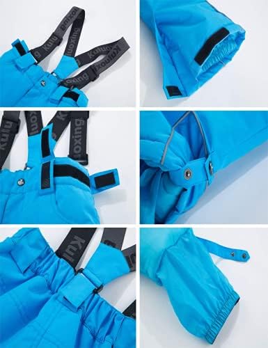 WOWULOVELY Big Boy's 2-Piece Colorblock Snow Pants and Jacket Snowsuit Ski Suit