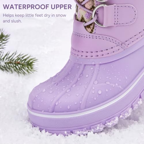 Stelle Girls Snow Boots with Faux Fur Collar Kids Winter Warm Boot