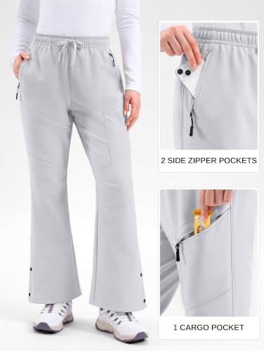 Women's Snow Ski Pants Fleece Lined Waterproof 3 Zipper Pockets Hiking Gear