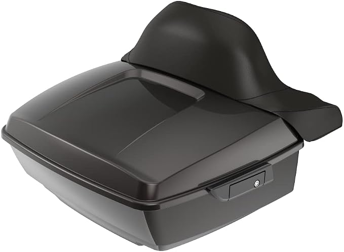 Advanblack Road Glide Tour Trunk Pack Black Jack Metallic King Tour Trunk Pack Luggage +Wrap-Around Backrest Pad for '97-'25 Harley Touring Road King Street Glide Electra Glide CVO models