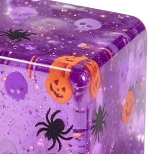 Halloween Ghost Bao Glitter-Squishy Halloween Squishy Cube, Glitter Ghost Toy, Glitter Pumpkin Squishy for desks, Backpacks(White)