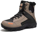 QUH Winter Snow Boots Waterproof Military Training Fur Lined Anti Slip Warm Boots Thickened Cotton Walking Ankle Boots For Man
