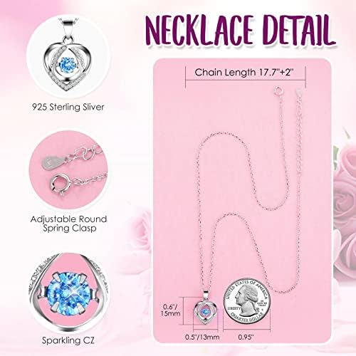 ADDWel Preserved Purple Rose Gift Box with 925 Sterling Silver Necklace