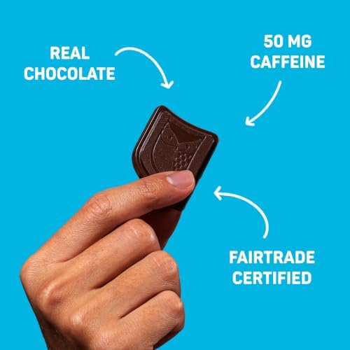 AWAKE - Caffeinated Chocolate Bites - Dark Chocolate, 50 pieces - 50mg Caffeine - Individually Wrapped Energy Bites - Coffee Alternative - Fairtrade, Gluten Free, Non GMO - 0.48oz