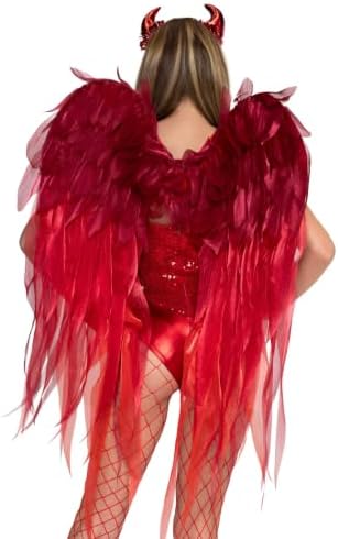 Leg Avenue Ombre Devil Wings & Horn Headband Costume Accessories Set Red