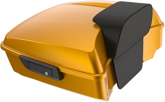 Advanblack Road Glide Tour Trunk Pack Prospect Gold Chopped Tour Trunk Pack Backrest Pad for '97-'25 Harley Touring Road King Street Glide Electra Glide CVO models