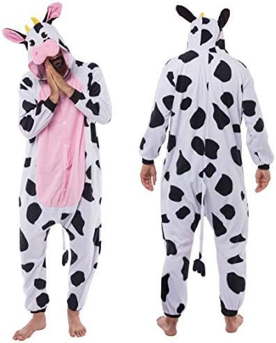 Spooktacular Creations Halloween Dalmatian Dragon Cow Costume, Animal Costume Hooded Jumpsuit for Halloween Cosplay Party