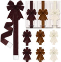 Daifunli 6 Pcs Multicolor Velvet Christmas Cabinet Bows Ribbons for Kitchen