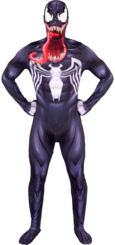 MARVEL Venom Adult Zentai Halloween Costume - Spandex, Invisible Zippers, Wrist Openings