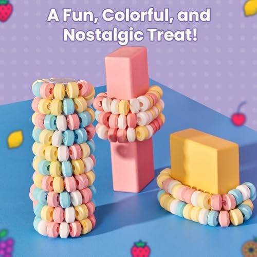 Smarties Candy Necklace - Bulk Candy Individually Wrapped - Gluten Free & Vegan, Fruit Flavored, Hard Candy on Stretch String - Perfect For Birthdays & Halloween Hard Candy - 5 lb, 100 Count Bag