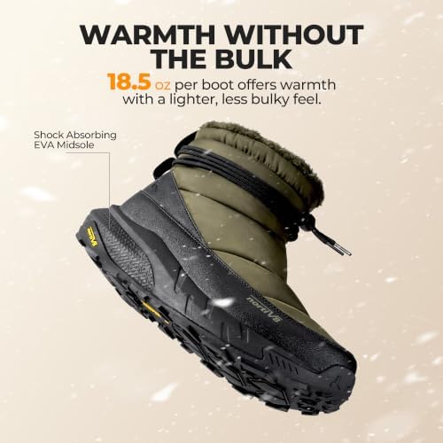 NORTIV 8 Men's Wide Winter Snow Boots Insulated Waterproof Outdoor