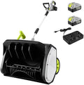 Cordless Snow Shovel: DEKOPRO 40V|17-Inch Cordless Snow Blower，Electric Snow Shove with Adjustable Chute, Lightweight Electric Snow Blower for Sidewalks & Stairs (2×20V Batteries)
