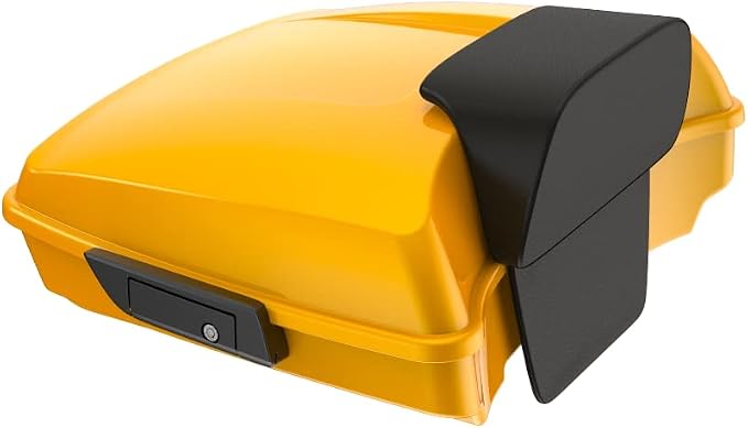 Advanblack Road Glide Tour Trunk Pack Hightail Yellow Pearl Razor Tour Trunk Pack Backrest Pad for '97-'25 Harley Touring Road King Street Glide Electra Glide CVO models