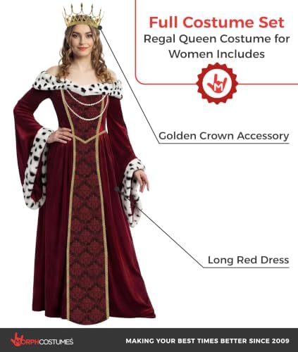 Morph, Royal Queen Dress Costume Women, Halloween Costumes for Women