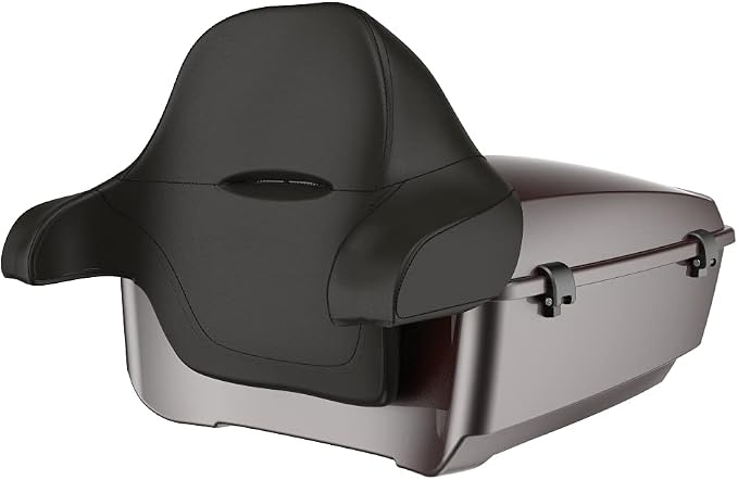 Advanblack Road Glide Tour Trunk Pack Sumatra Brown King Tour Trunk Pack Luggage +Wrap-Around Backrest Pad for '97-'25 Harley Touring Road King Street Glide Electra Glide CVO models