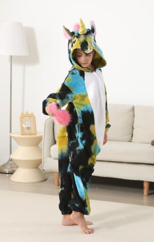 Animal Onesie Pajamas for Kids, Soft Flannel Halloween Cosplay Costume for Boys Girls