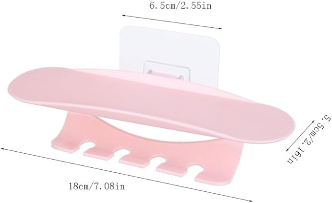 Toothbrush Rack Hanging Toothbrush Holder without Punching Toothpaste Holder Blue Pink Storage Rack Suitable for Bathroom and Kitchen Bathroom Toothbrush Holder(A), S18cm
