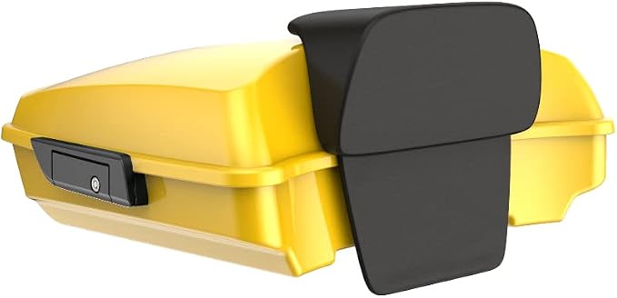 Advanblack Road Glide Tour Trunk Pack Chrome Yellow Razor Tour Trunk Pack Backrest Pad for '97-'25 Harley Touring Road King Street Glide Electra Glide CVO models