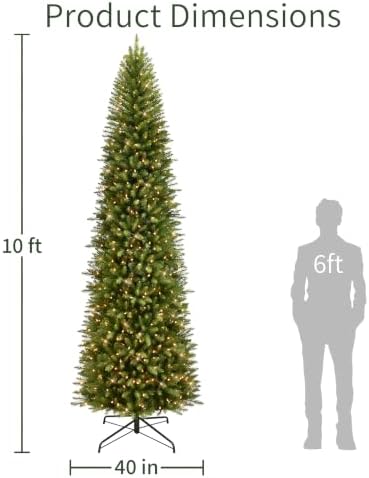 Puleo International 10ft Pre-Lit Fraser Fir Pencil Christmas Tree