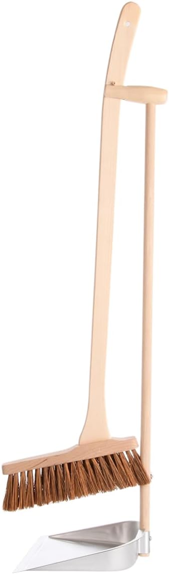 Esschert Standing Dust Pan and Broom, Metal, Wood