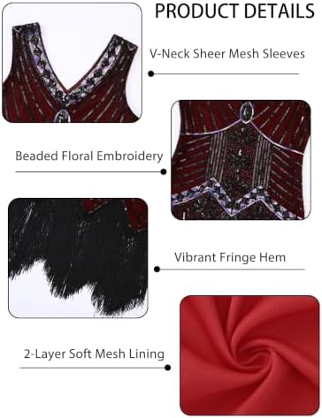 1920s Dresses for Women Flapper Dress Fringes Accessories Vintage Costume