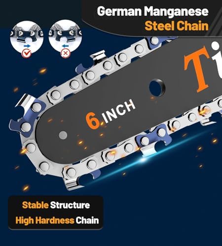 Tietoc Mini Chainsaw 6 Inch Cordless, Portable Electric Chain Saw Small Handheld Battery Powered Super Saws