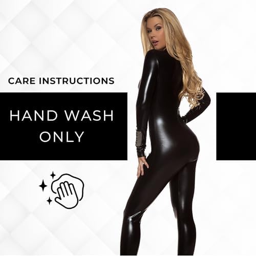 Forplay Women's Hot Metallic Zip Front Mock Neck Catsuit Bodysuit - Halloween Adult Costume US