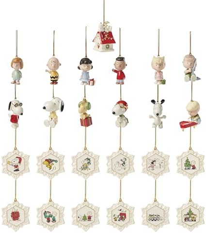 Lenox Peanuts Advent Calendar, 25-Piece Christmas Ornament Set