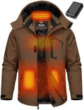 Wulcea Graphene Heated Jacket for Men Fur Lined with Large Capacity Battery Pack