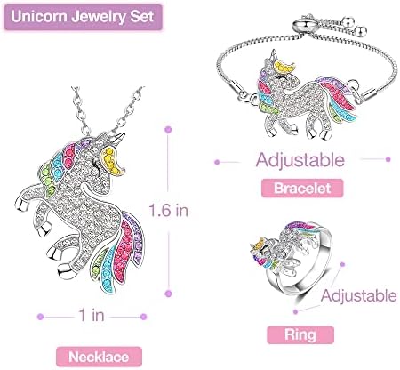 Unicorn Mermaid Princess Dress Up Clothes for Little Girls – Costume, Jewelry and Headband