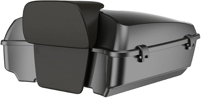 Advanblack Road Glide Tour Trunk Pack Gray Haze Chopped Tour Trunk Pack Backrest Pad for '97-'25 Harley Touring Road King Street Glide Electra Glide CVO models
