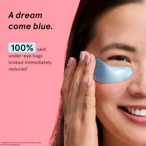 grace & stella Award Winning Under Eye Mask Reduce Dark Circles, Puffy Eyes, Undereye Bags, Wrinkles, Gel Under Eye Patches, New Mom Gifts - Vegan Self Care (48 Pairs, Blue)
