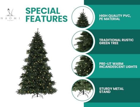 Naomi Home Cynthia 4.5ft Artificial Prelit Christmas Tree
