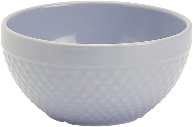 Tabletops Gallery Hobnail Style 4 Piece Blue Storm Stoneware Nesting Mixing Bowl Set for Baking and Cooking